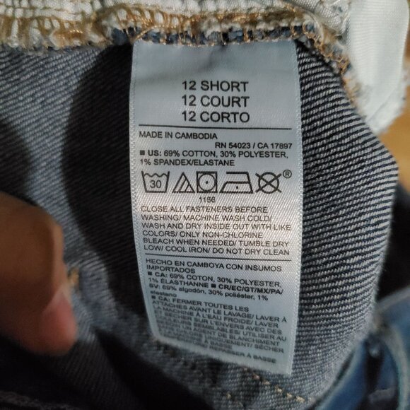 Old Navy Jeans Womens 12 Short Blue Wow Wide Leg High Rise Denim Cropped - Picture 3 of 12